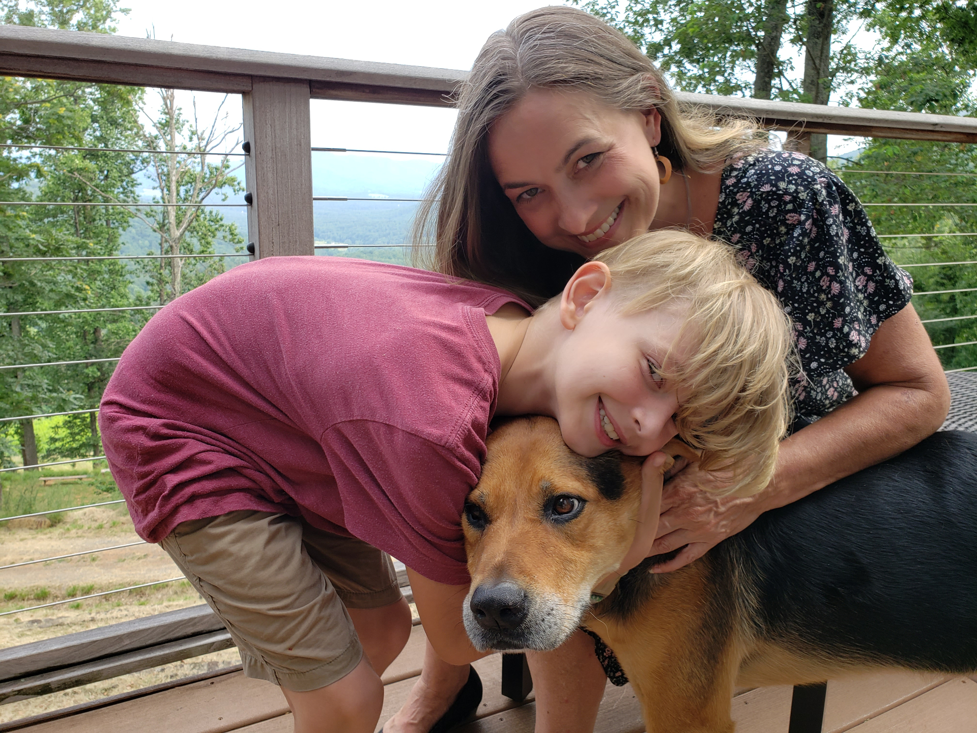 A warm family moment in a sunlit kitchen